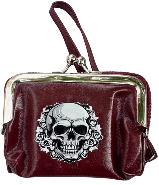 Purple skull purse