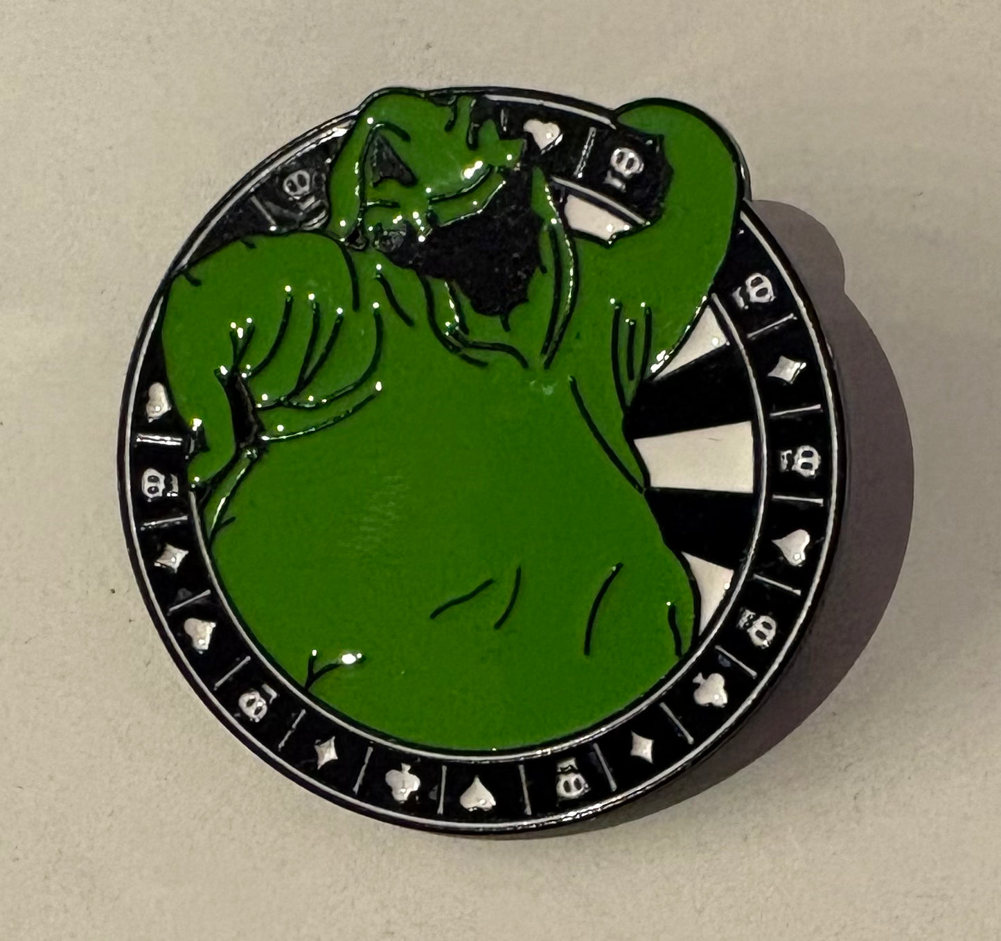 Oogie Boogie round pin badge