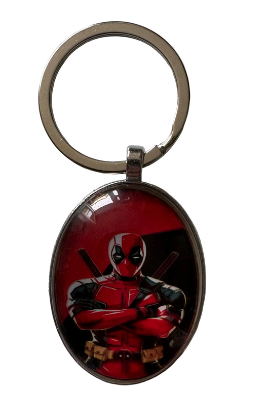 Deadpool oval shaped keyring