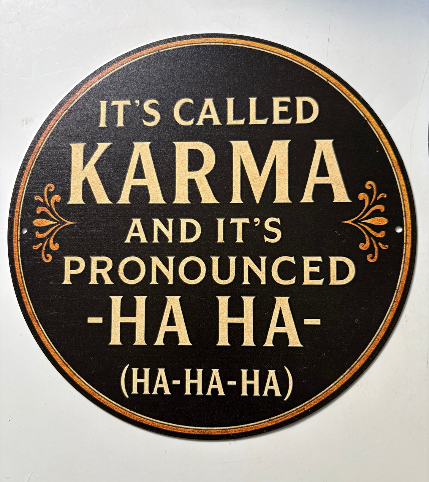 Karma round sign