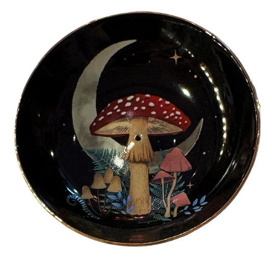 Forest Mushroom ceramic incense plate