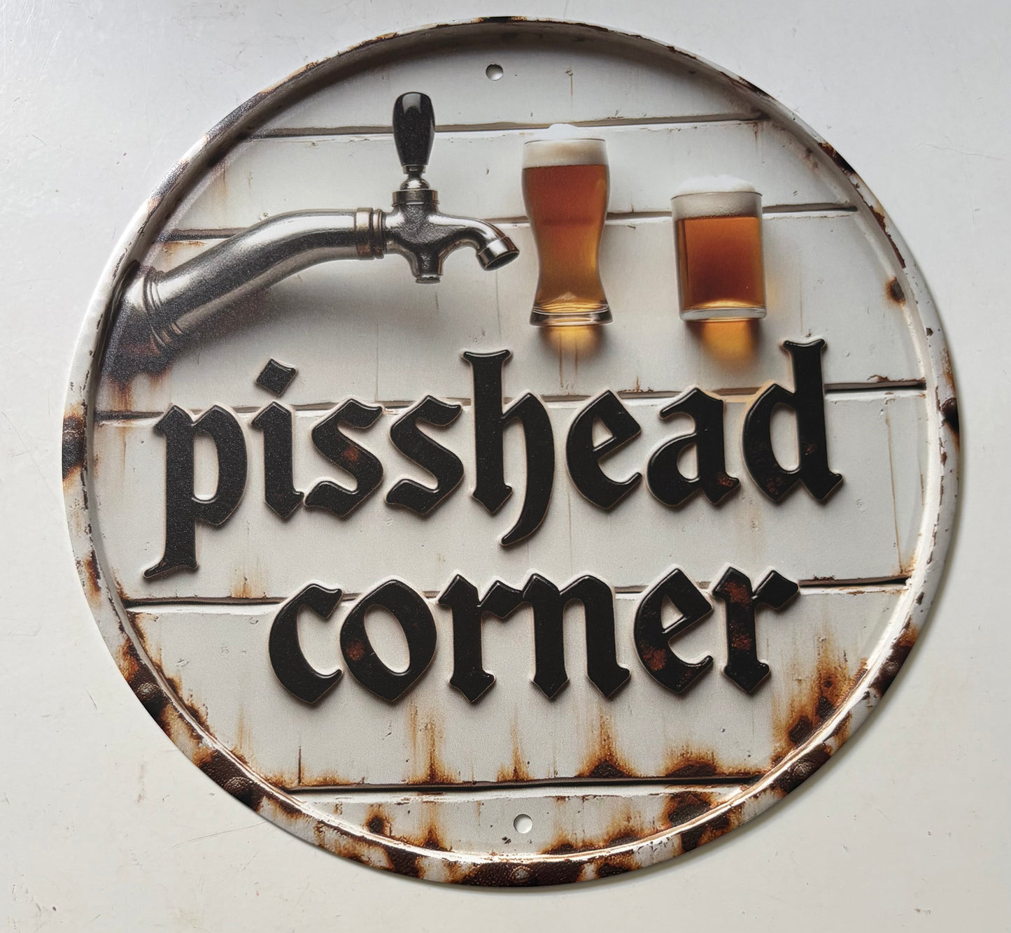Pisshead corner round sign