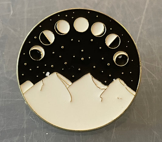 Phases of the moon pin badge