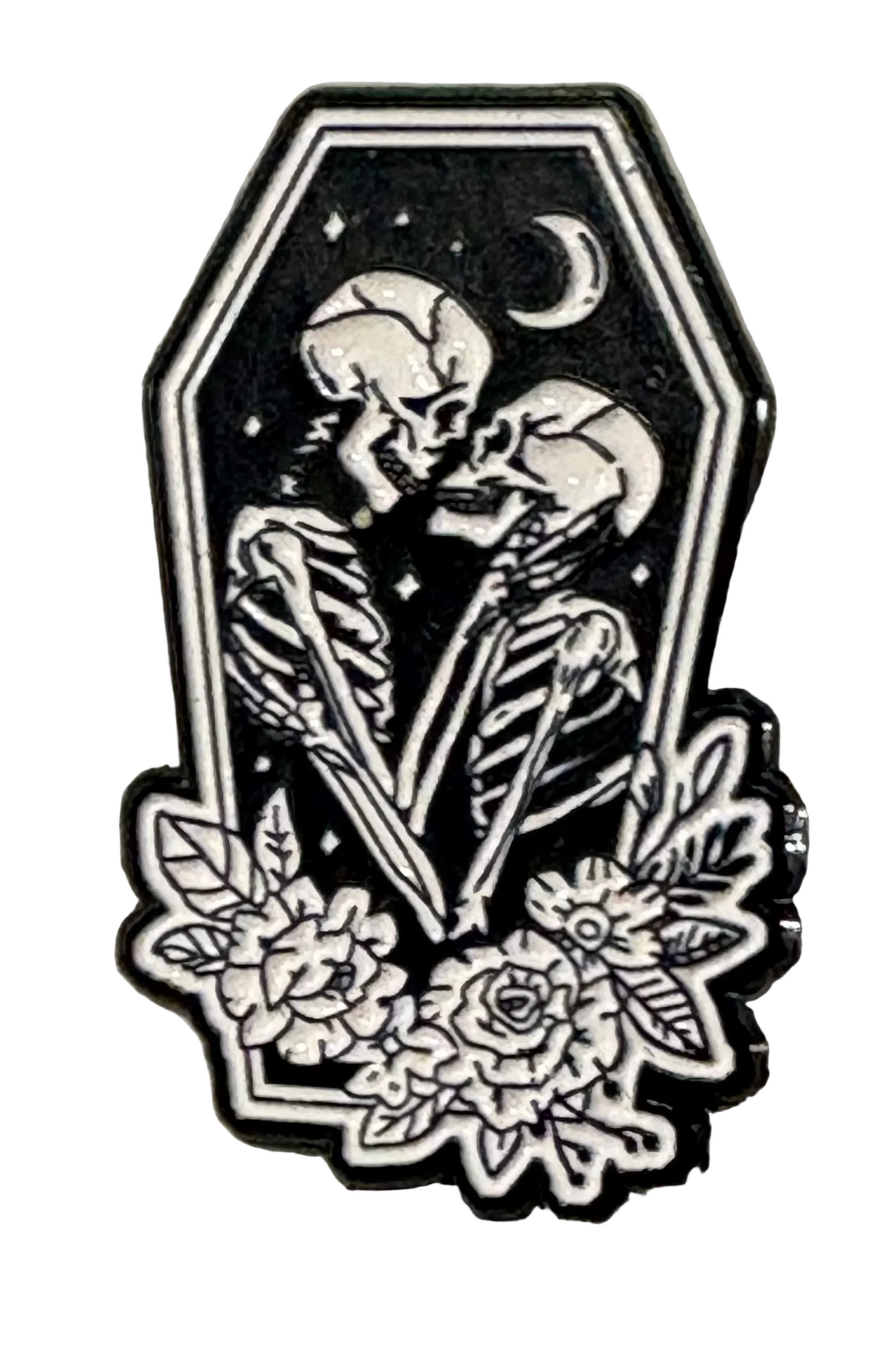 Coffin Skeletons pin badge