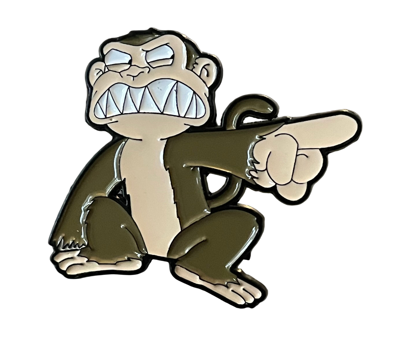 The Evil monkey pin badge