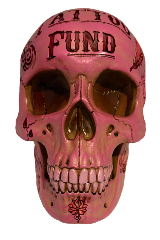 Tattoo fund Pink skull money box