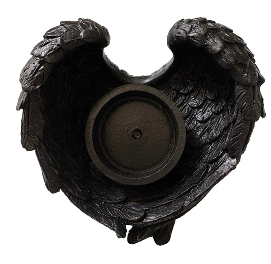 Raven wings tea light candle holder