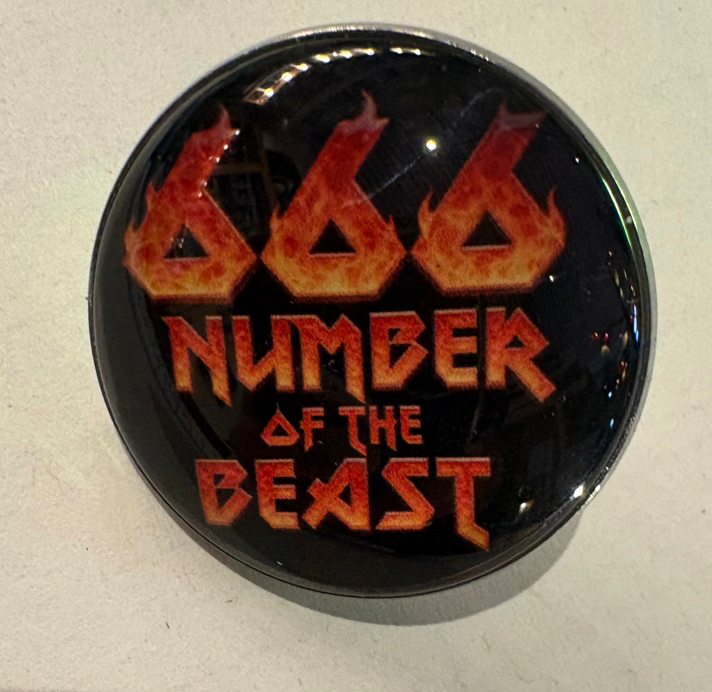 666 number of the beast pin badge