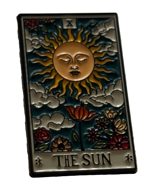 The Sun tarot pin badge