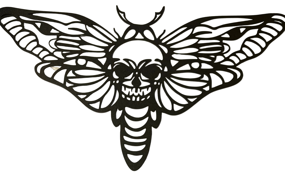 Death head hawk moth metal sign
