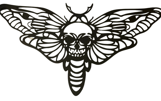 Death head hawk moth metal sign