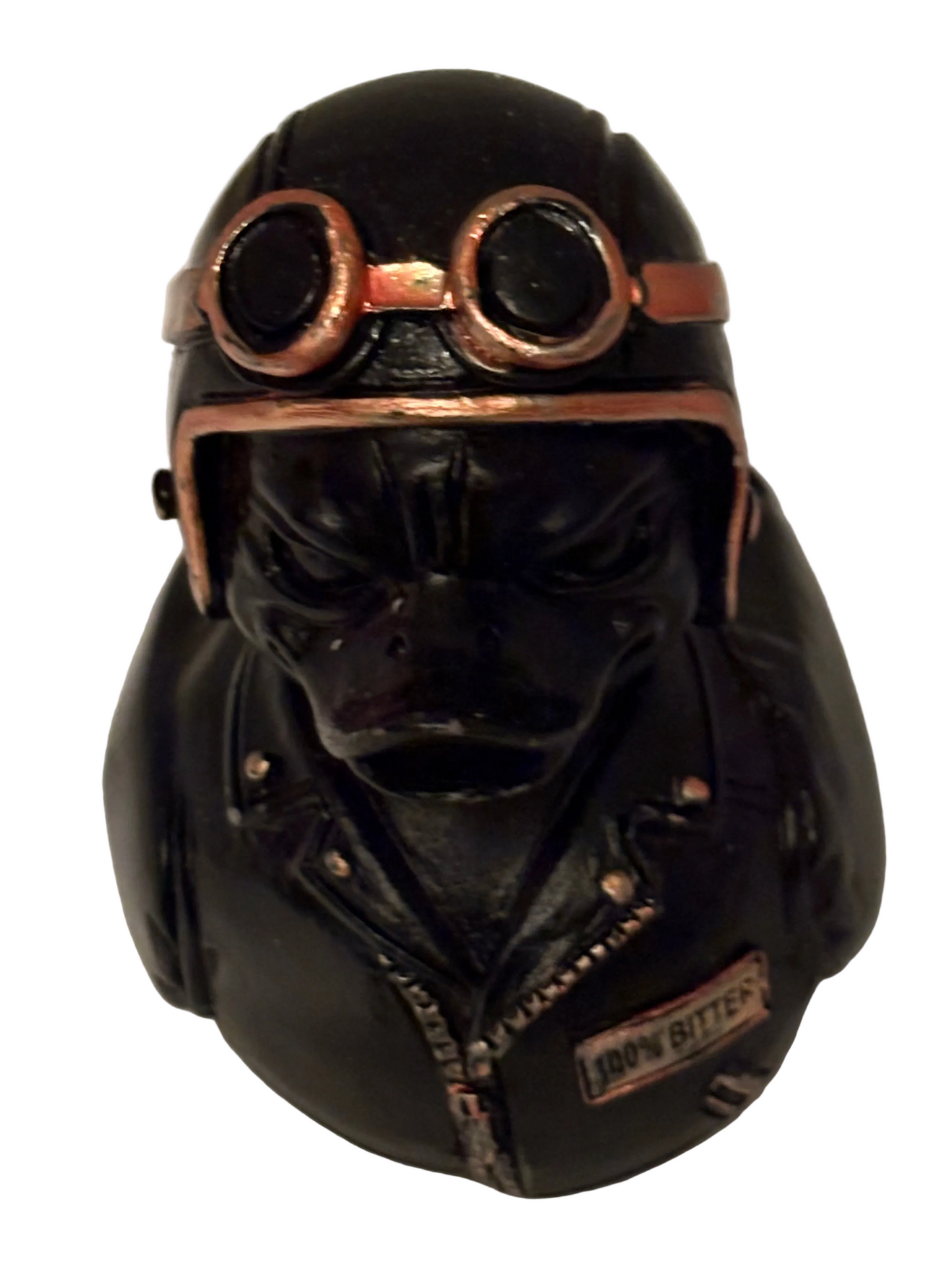 Motorcycle duck figurine