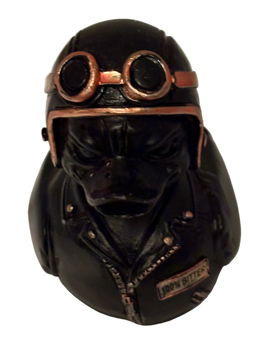 Motorcycle duck figurine