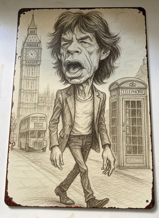 Mick Jagger Caricature sign