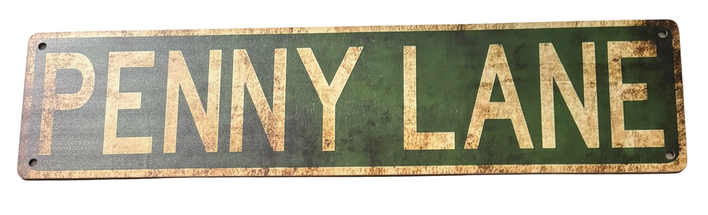 Penny Lane wooden sign