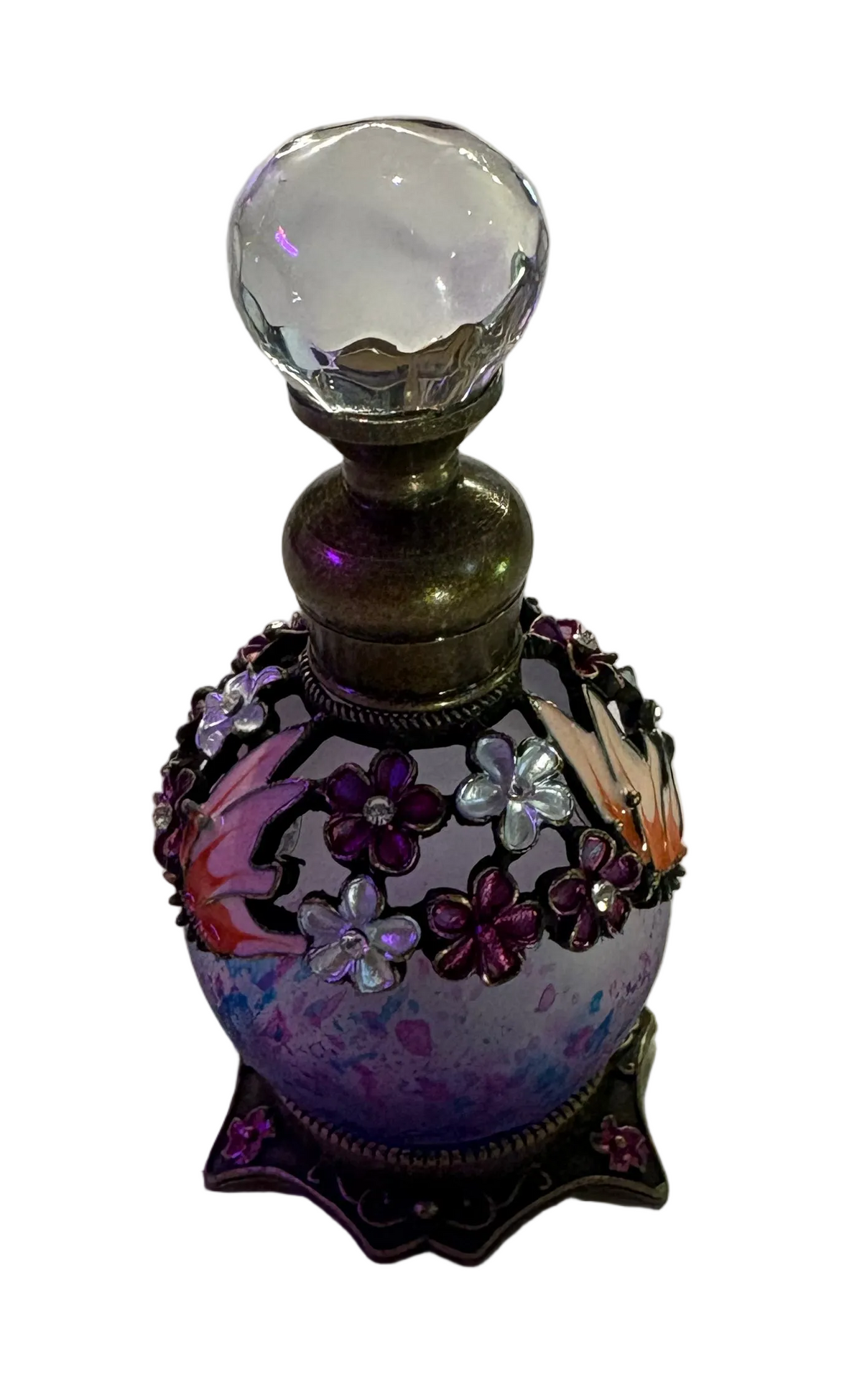 Purple vintage bottle with clear top