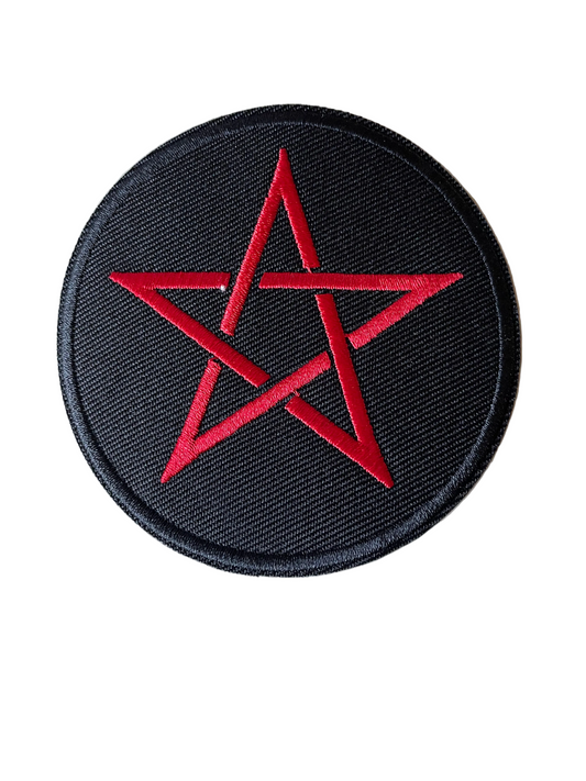 Pentagram red and black patch