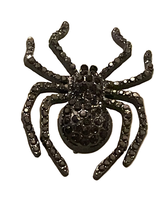 Glittering spider brooch