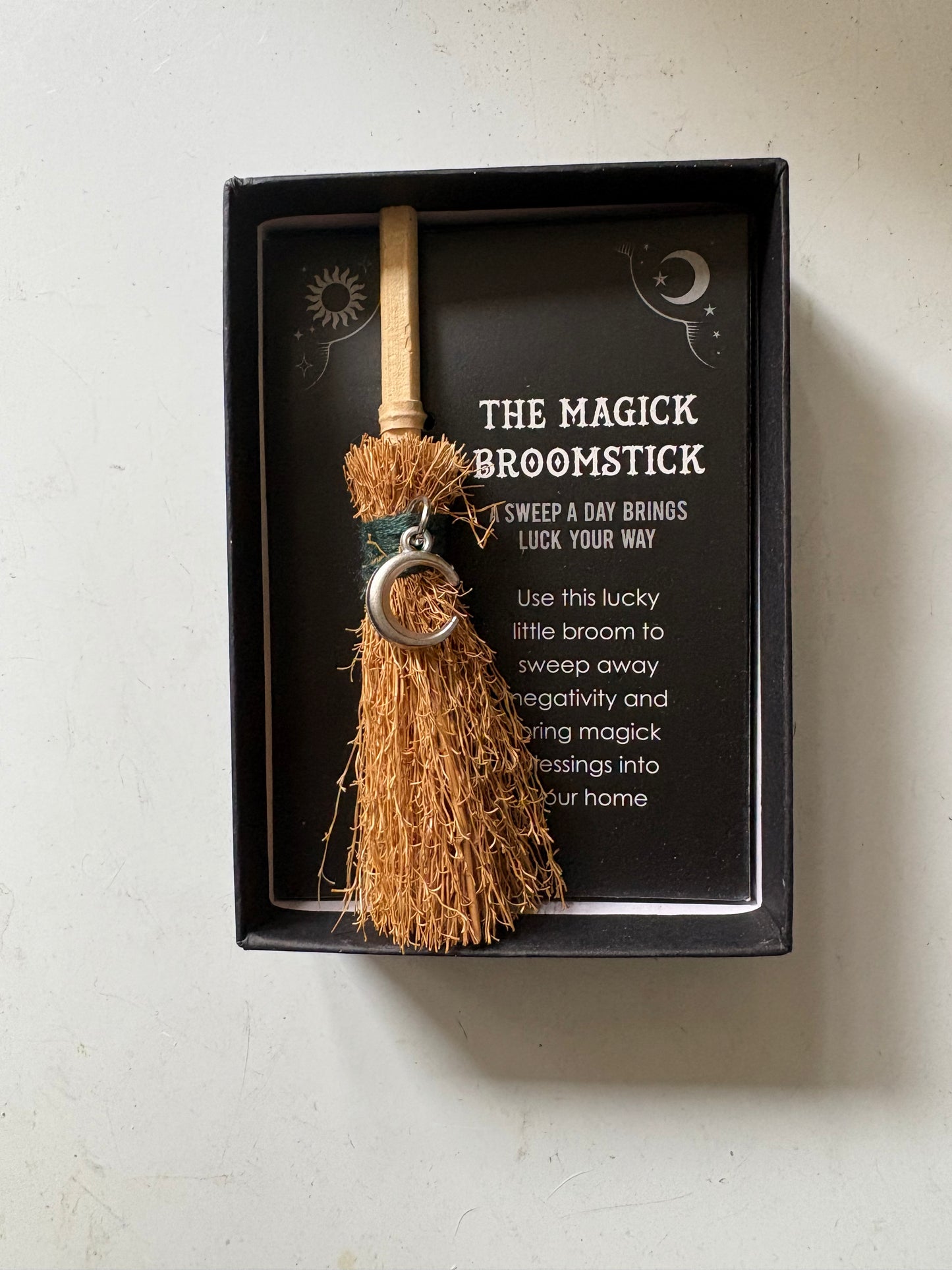 Crescent moon mini magic broomstick