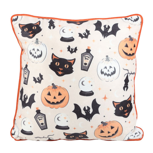 Square Cat and Pumpkin Cushion